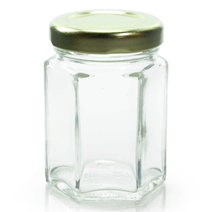 2 oz Glass Hexagon Jar