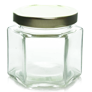 4 oz Glass Hexagon Jar