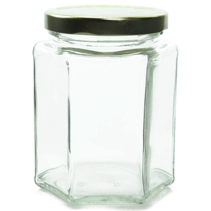 9 oz Hexagon Glass Jar