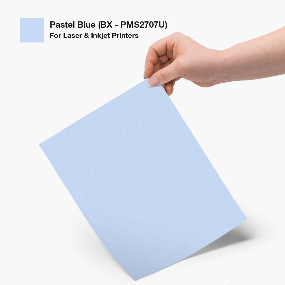 Pastel Blue label sheet and color swatch.