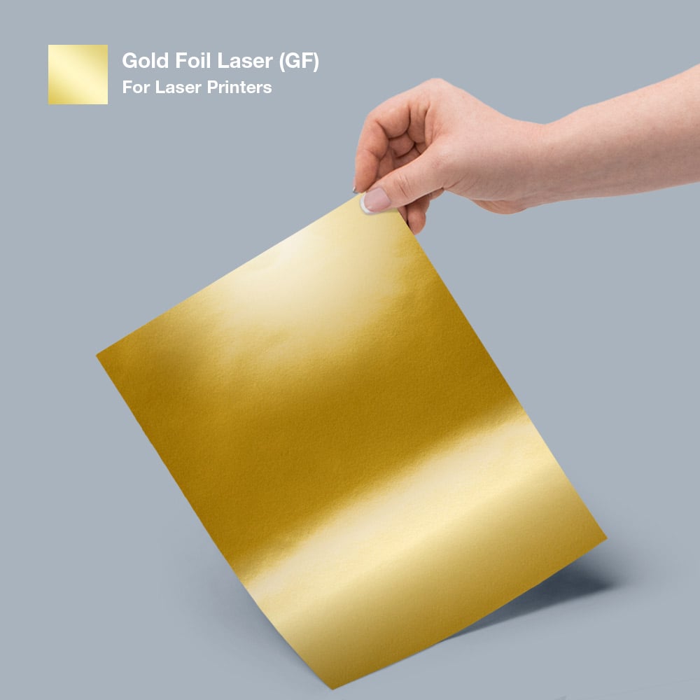 Gold Foil Laser label sheet and color swatch.