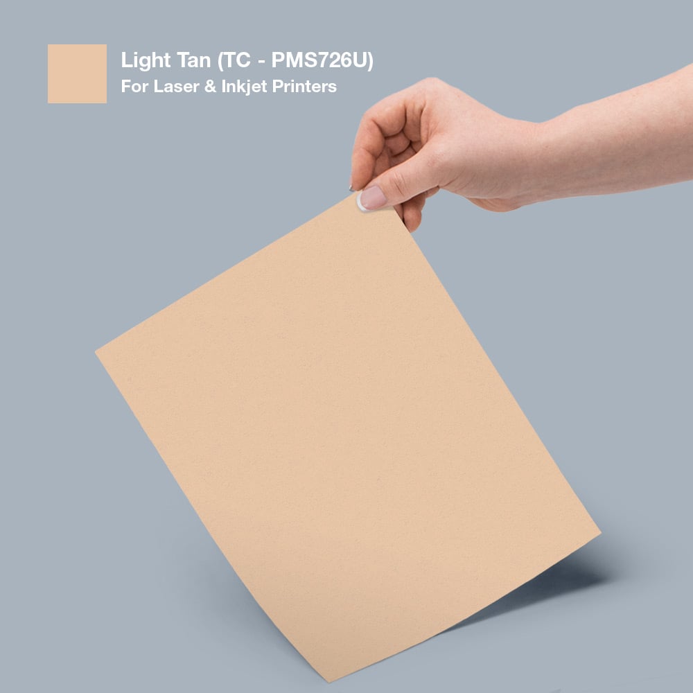 Light Tan label sheet and color swatch.