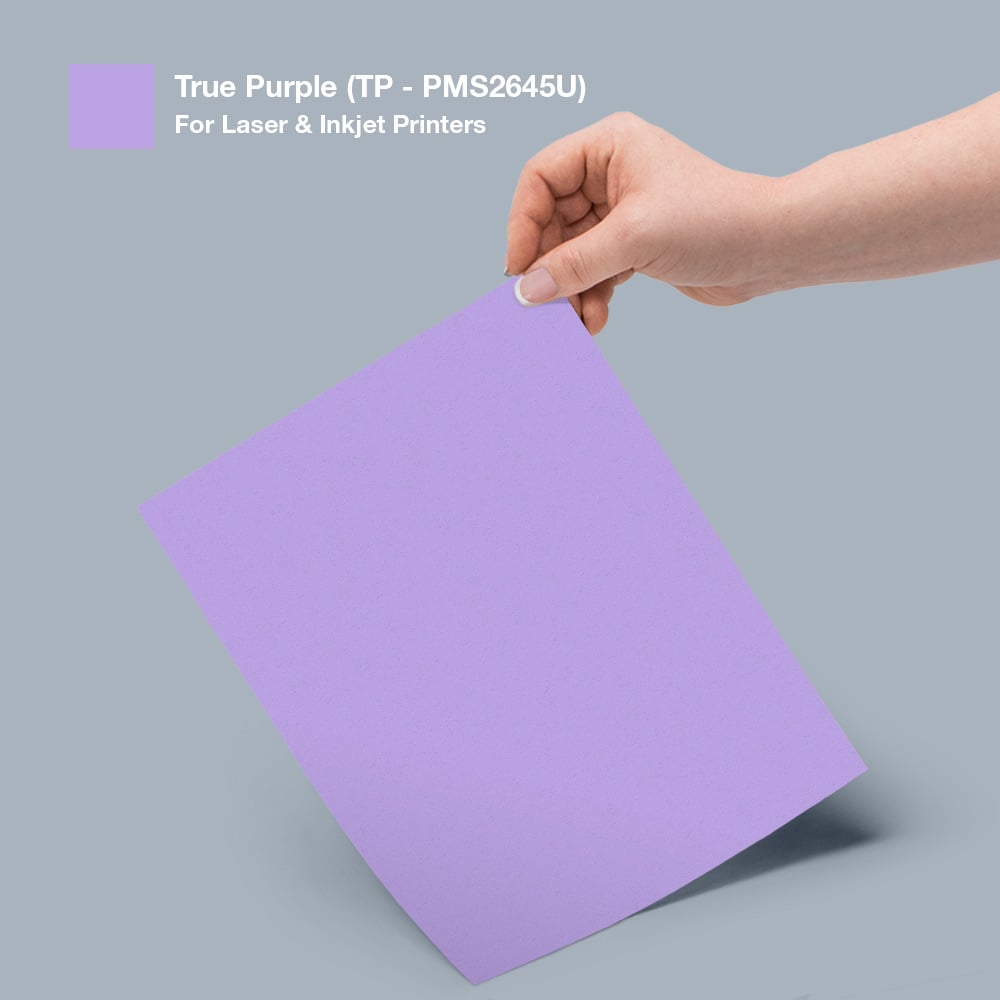 True Purple label sheet and color swatch.