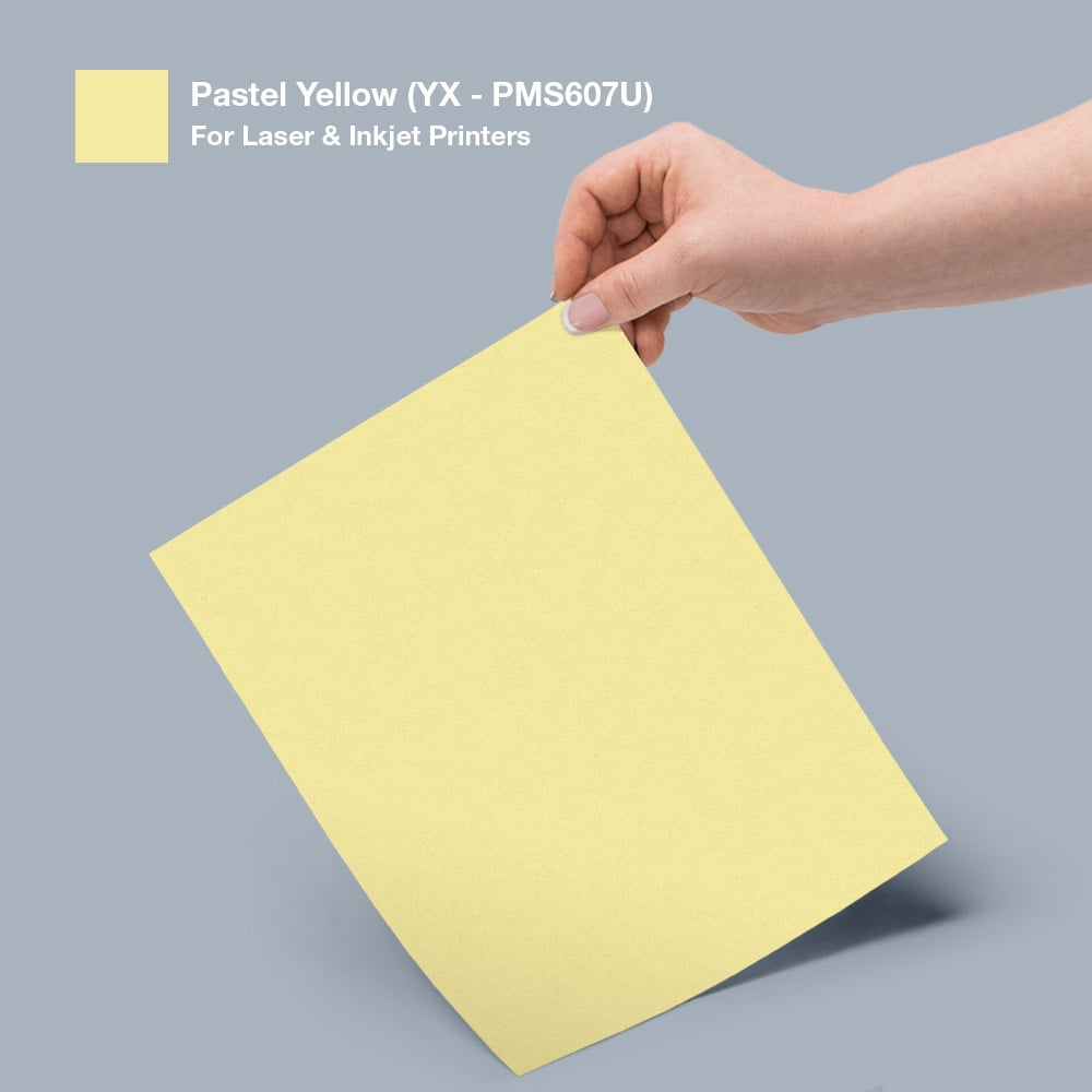 Pastel Yellow label sheet and color swatch.