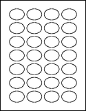 1.5" x 1.125" Oval Labels on 8.5" x 11" Sheets