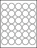 1.5" Circle Labels on 8.5" x 11" Sheets