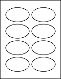 3.33" x 2" Oval Labels on 8.5" x 11" Sheets