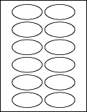 3" x 1.5" Oval Labels on 8.5" x 11" Sheets