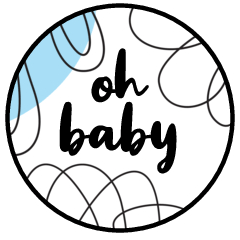 0.75" Oh Baby Kiss Candy Labels (Blue) - Pre-Printed Baby Shower Candy Labels