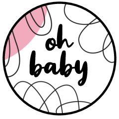 0.75" Oh Baby Kiss Candy Labels (Pink) - Pre-Printed Baby Shower Candy Labels