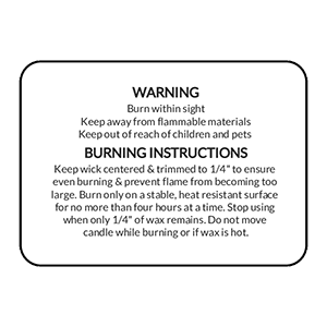 Candle Warning Labels - Pre-Printed Labels