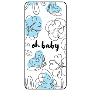 Oh Baby Mini Candy Bar Labels (Blue) - Pre-Printed Baby Shower Labels
