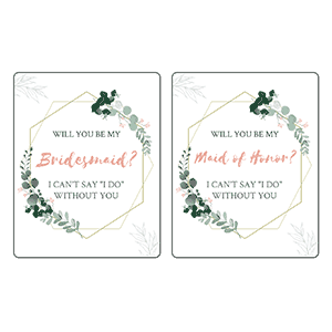 Will You Be My Bridesmaid (Floral) - Pre-Printed Bridesmaid Wine Labels