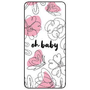Oh Baby Mini Candy Bar Labels (Pink) - Pre-Printed Baby Shower Labels