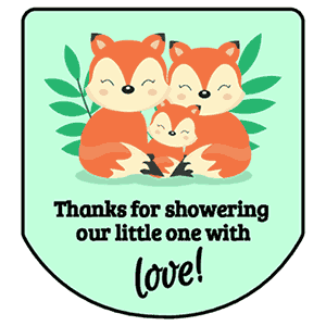 Thanks for Showering with Love (Animals) - Pre-Printed Hand Sanitizer Labels