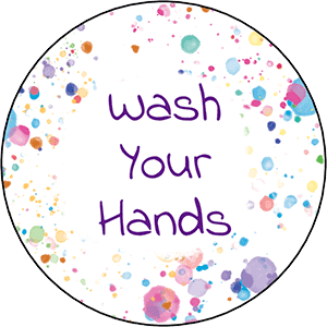 "Wash Your Hands" Stickers - Pre-Printed Labels