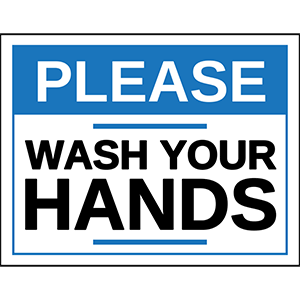 Please Wash Your Hands Sign/Labels - Pre-Printed Labels