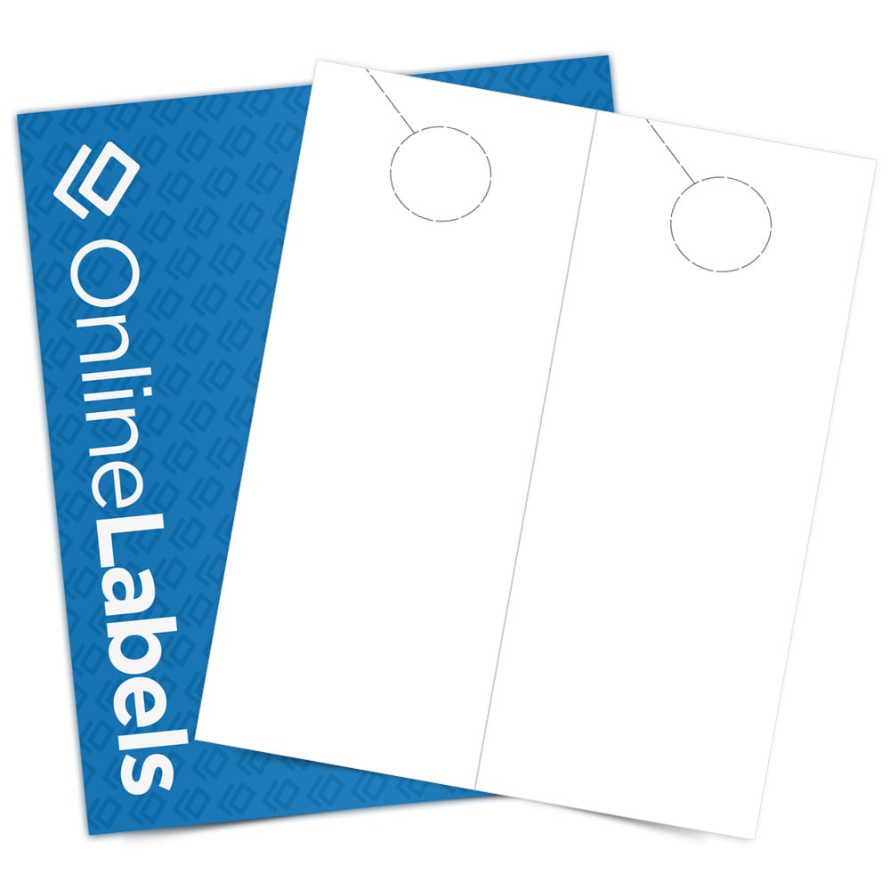 Avery(R) Door Hangers with Tear-Away Cards, 4-1/4 x 11, Matte White, 80  Blank Door Hangers (16150)