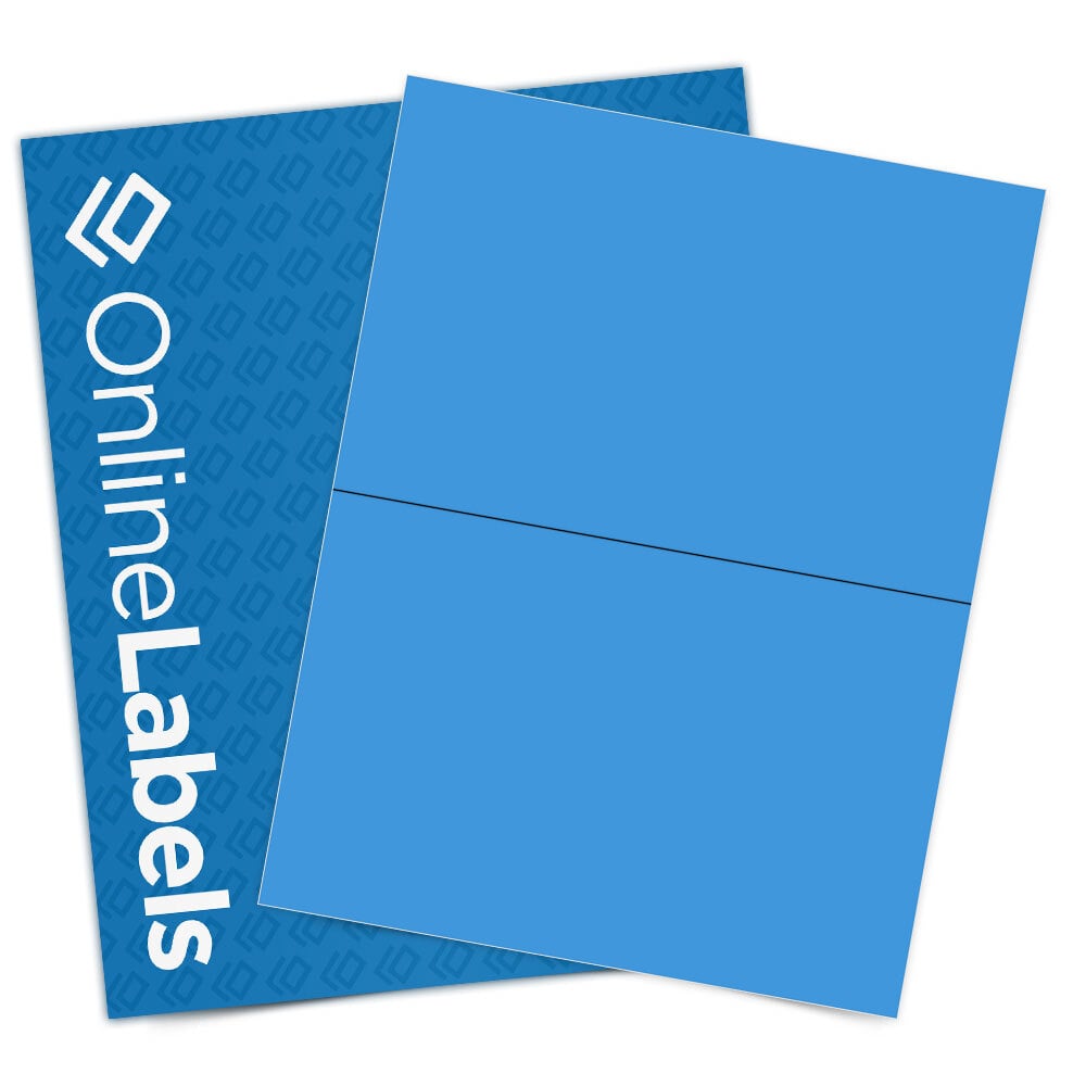 8.5" x 5.5" Half Sheet Labels - True Blue - OL400TB
