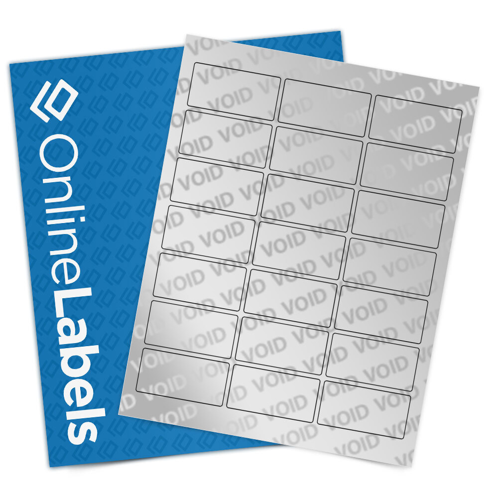 2.5" x 1.25" Labels - Void Silver Polyester - OL911VS