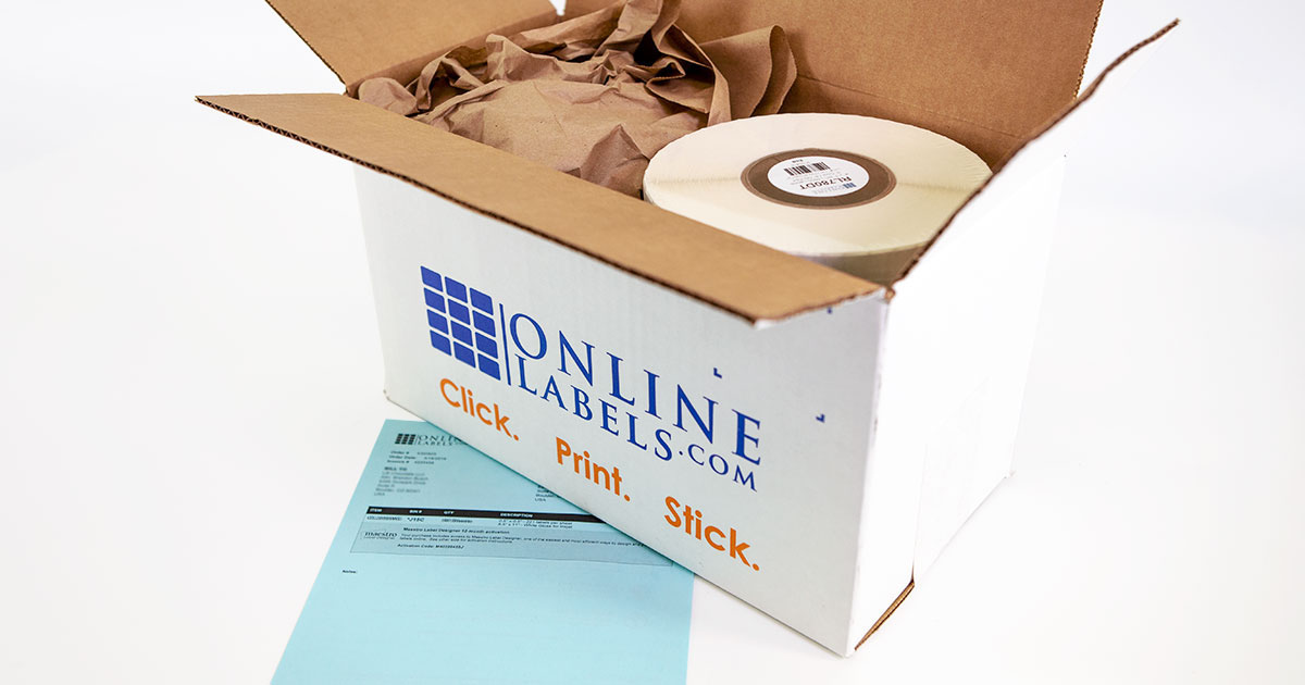 Box for large/large quantity roll labels from OnlineLabels.com